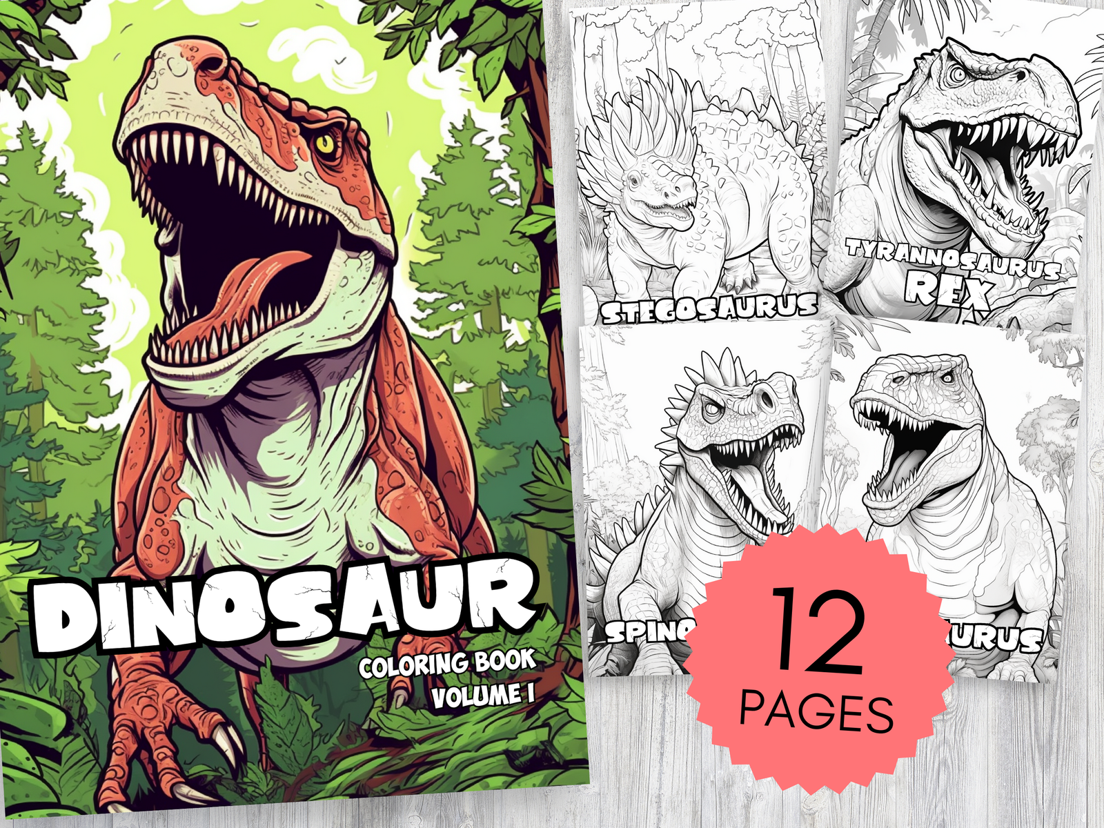 Dinosaur Colouring Book V1 - Image 2