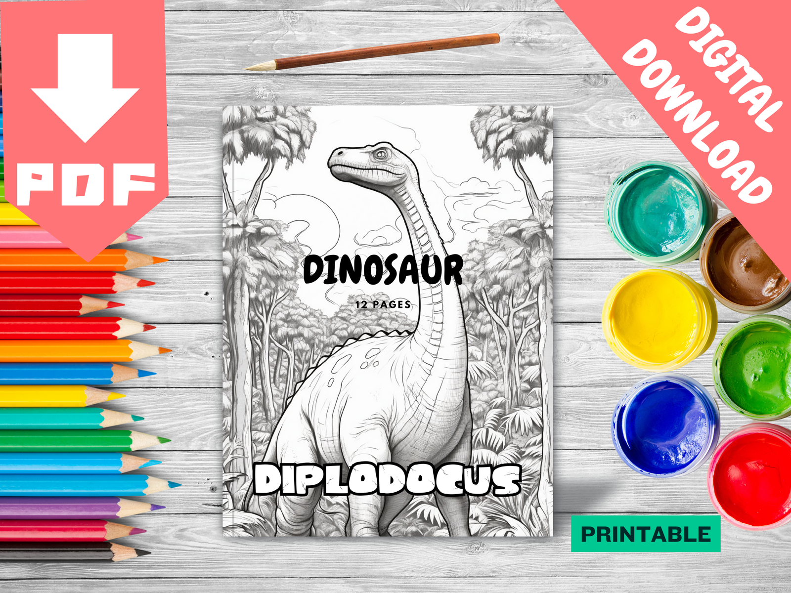 Dinosaur Colouring Book V1